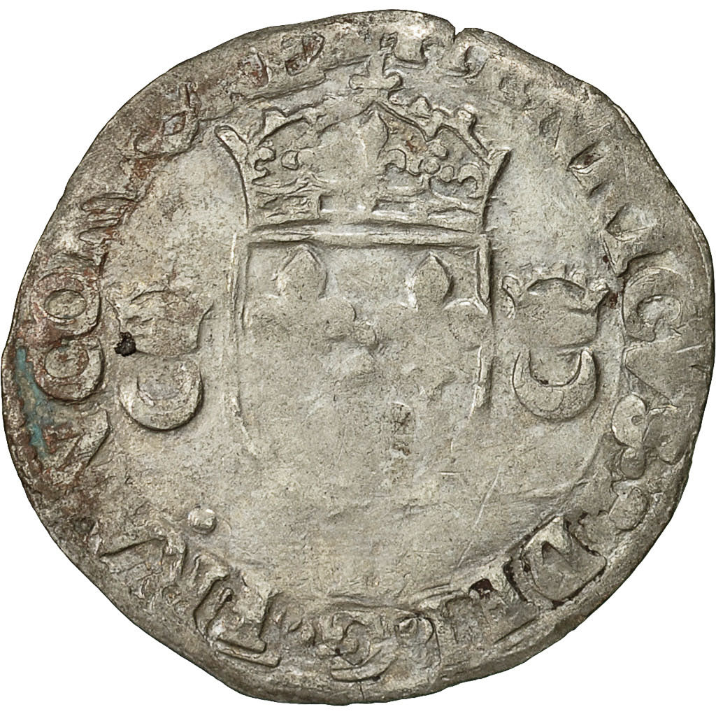 Moneta, Francia, Henri II, Douzain aux croissants, 1550, Rouen, MB, Biglione