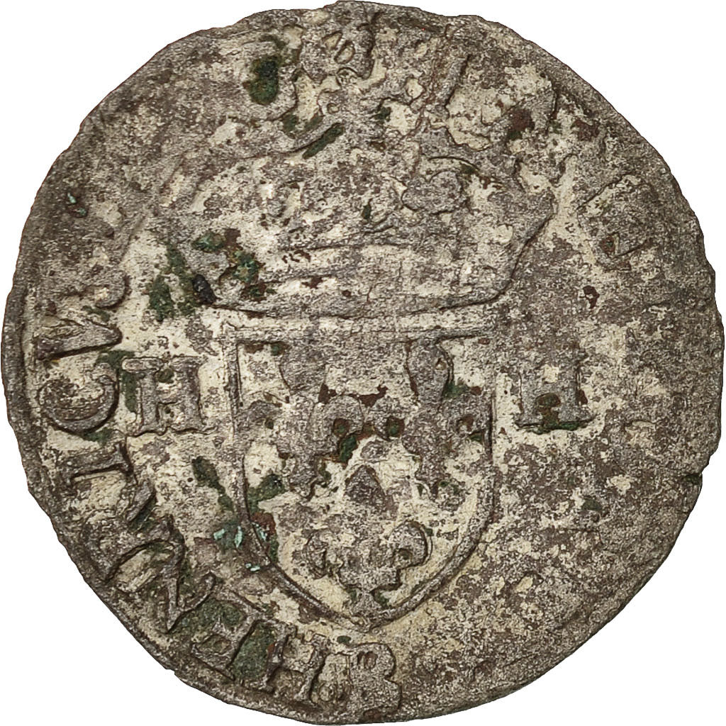 Monnaie, France, Henri III, Douzain, 1589, Rouen, B+, Billon, Sombart:4402
