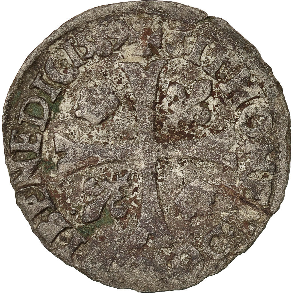 Monnaie, France, Henri III, Douzain, 1589, Rouen, B+, Billon, Sombart:4402