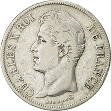 France, Charles X, 5 Francs, 1828, Paris, VF(20-25), Silver, KM:728.1