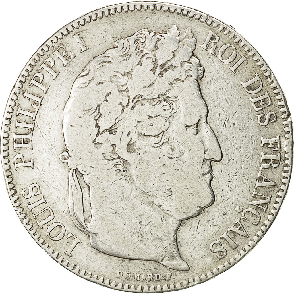 Coin, France, Louis-Philippe, 5 Francs, 1843, Rouen, F(12-15), Silver, KM:749.2