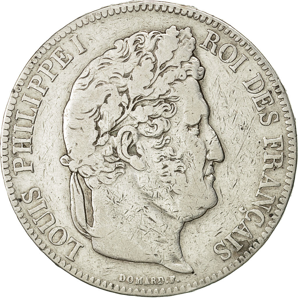 Coin, France, Louis-Philippe, 5 Francs, 1843, Rouen, VF(20-25), Silver