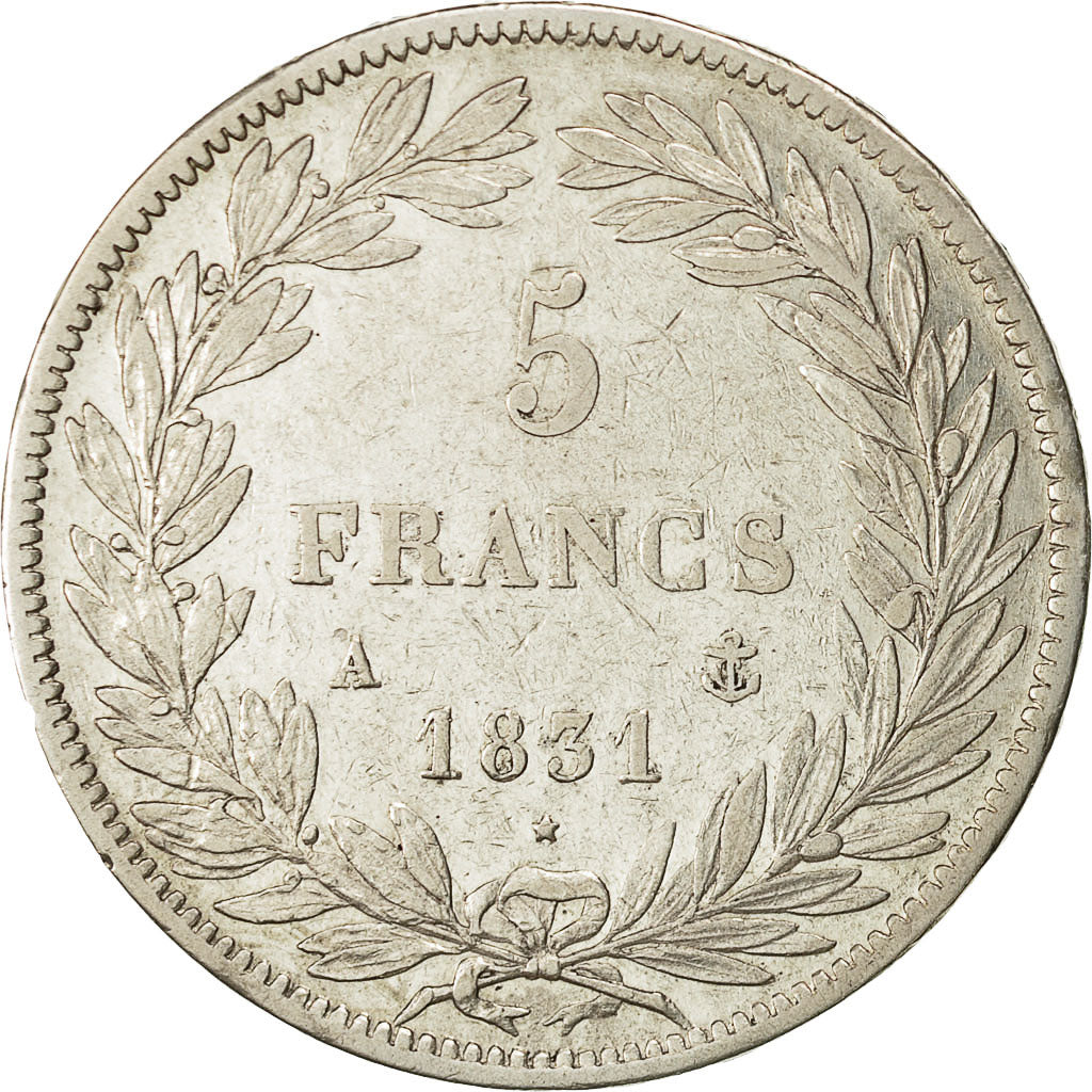 France, Louis-Philippe, 5 Francs, 1831, Paris, TB+, KM 736.1, Gadoury 676a