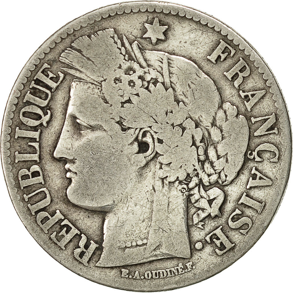 Coin, France, Cérès, 2 Francs, 1881, Paris, F(12-15), Silver, KM:817.1