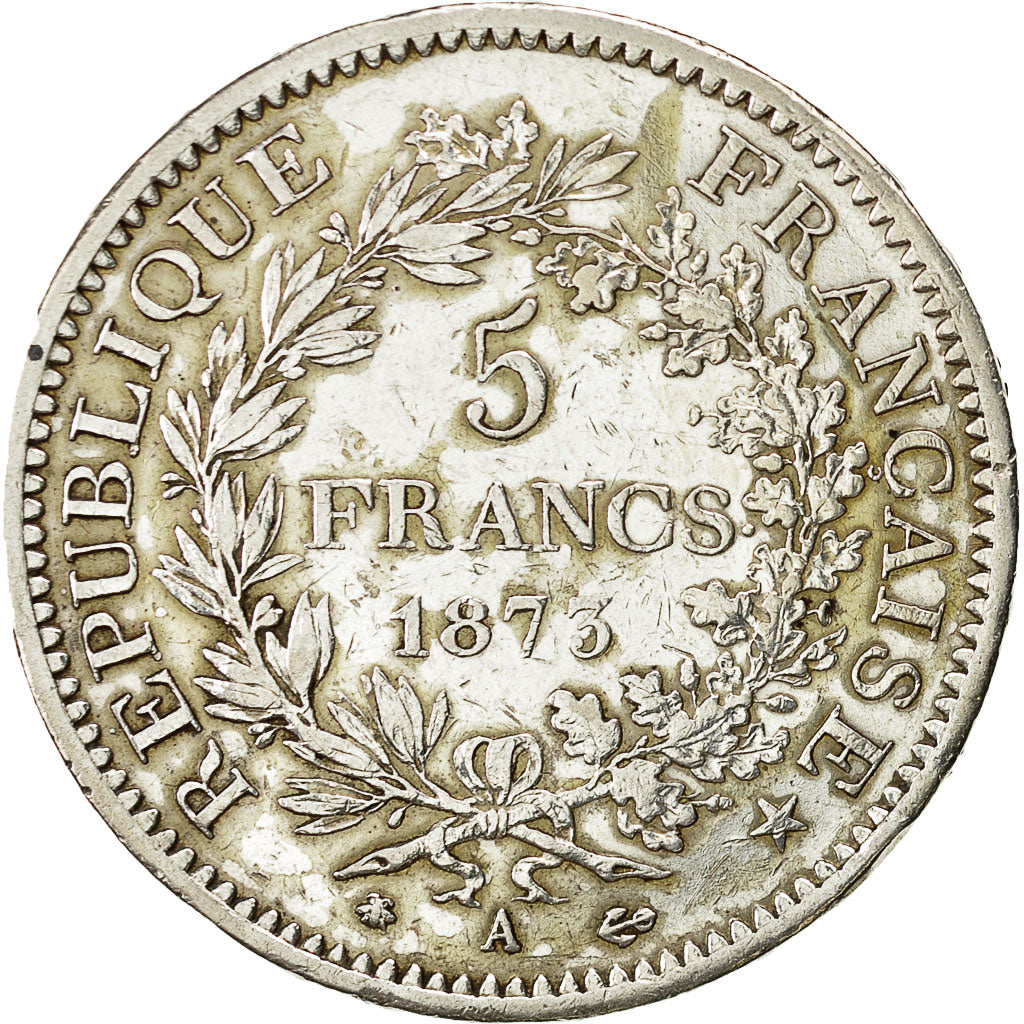 Coin, France, Hercule, 5 Francs, 1873, Paris, AU(50-53), Silver, KM:820.1