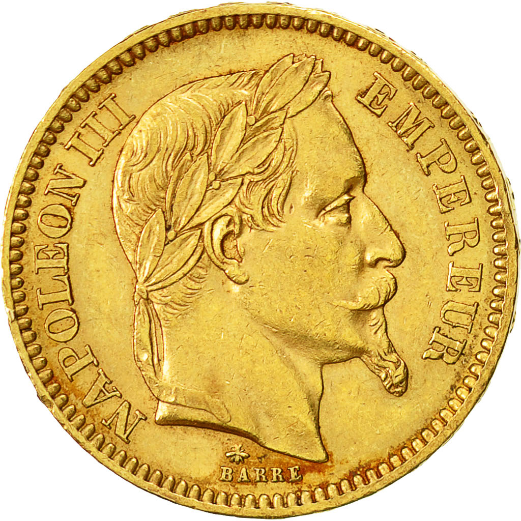 Coin, France, Napoleon III, Napoléon III, 20 Francs, 1862, Paris, AU(55-58)