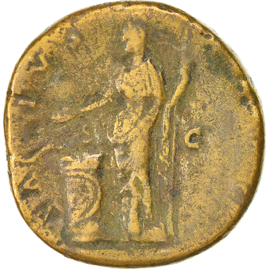 Moneda, Antoninus Pius, Sestercio, 147, Rome, BC+, Cobre, RIC:636
