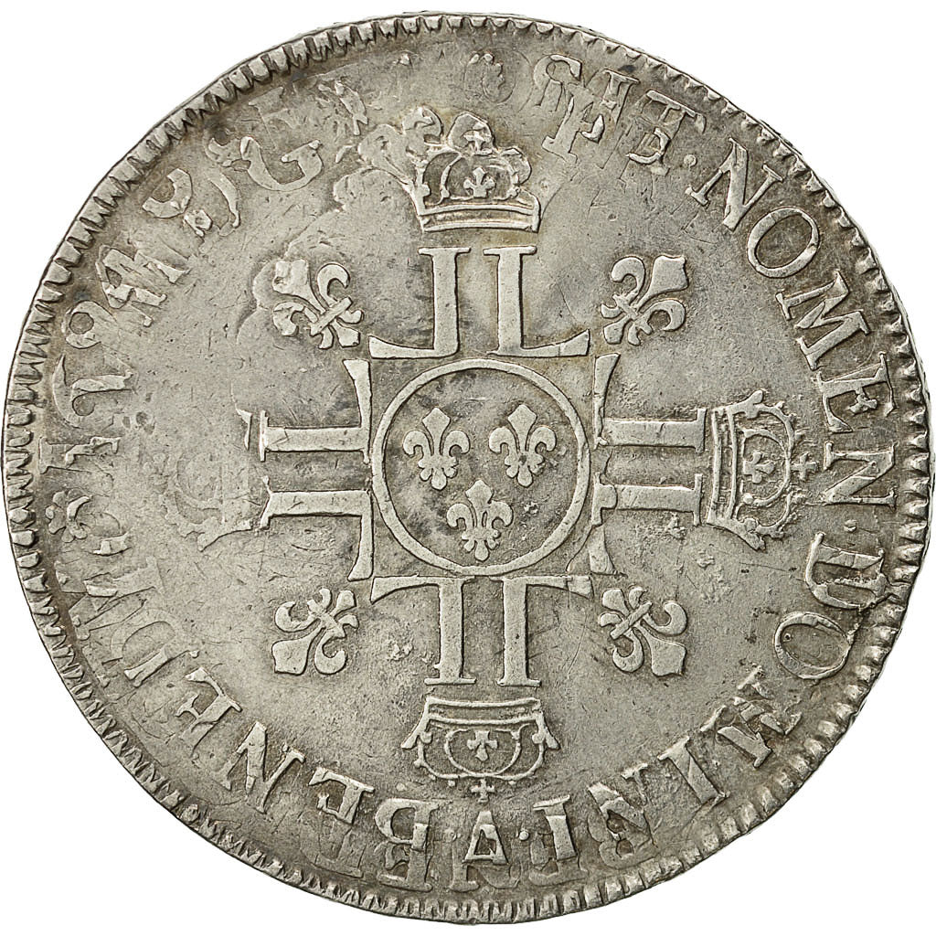 Coin, France, Louis XIV, Écu aux 8 L, Ecu, Paris, VF(30-35), Silver