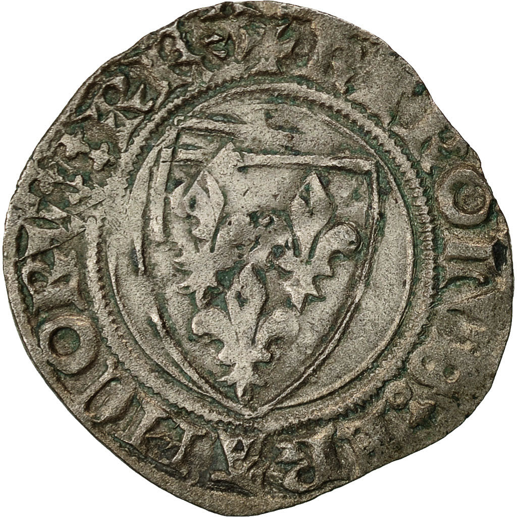 Münze, Frankreich, Charles VI, Blanc Guénar, 1411, Sainte-Ménéhould, S+
