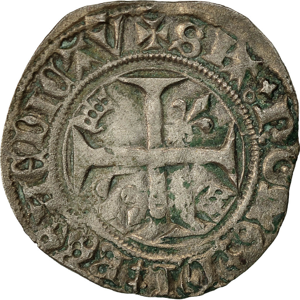Münze, Frankreich, Charles VI, Blanc Guénar, 1411, Sainte-Ménéhould, S+