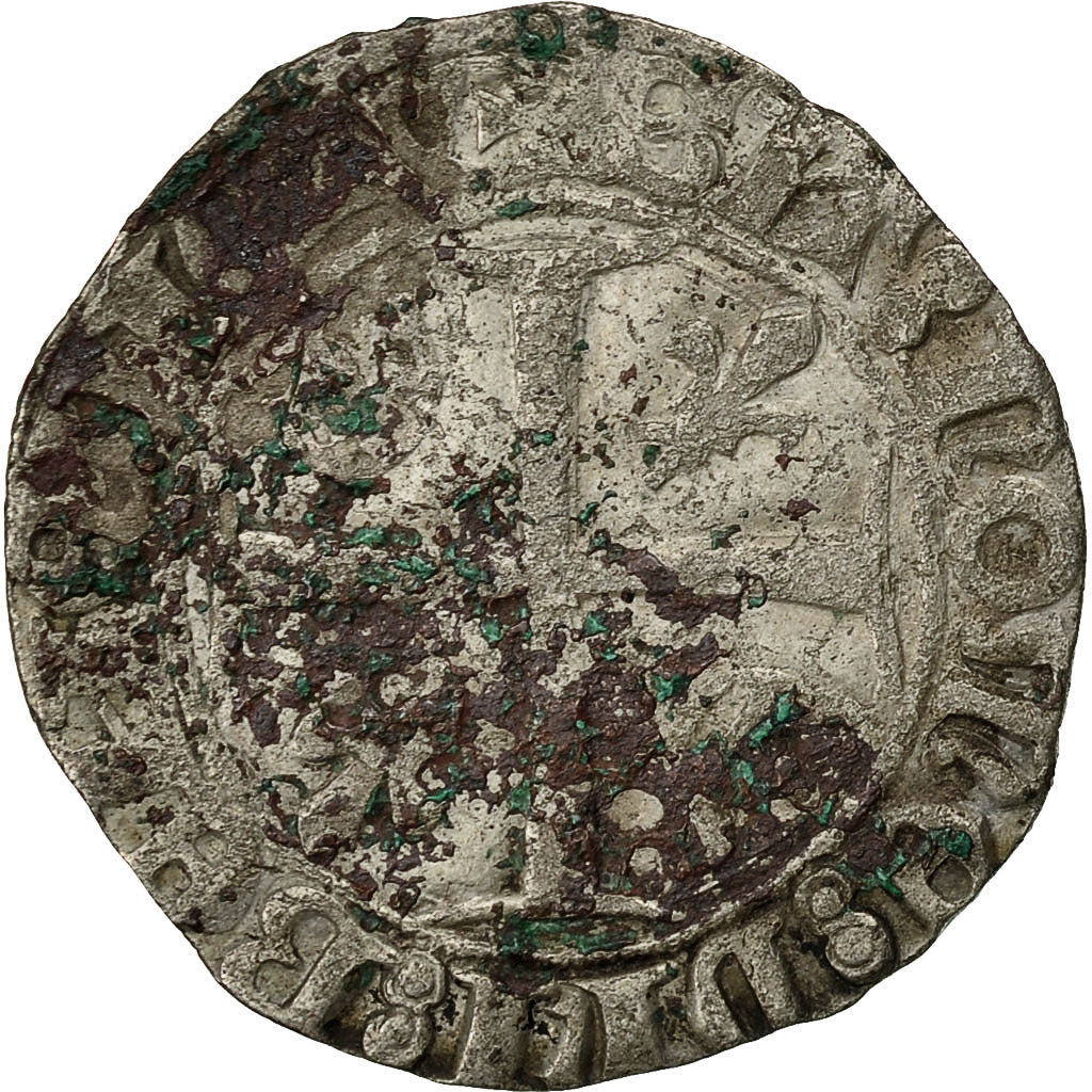 Coin, France, Charles VI, Blanc Guénar, 1411, Saint André Villeneuve Les