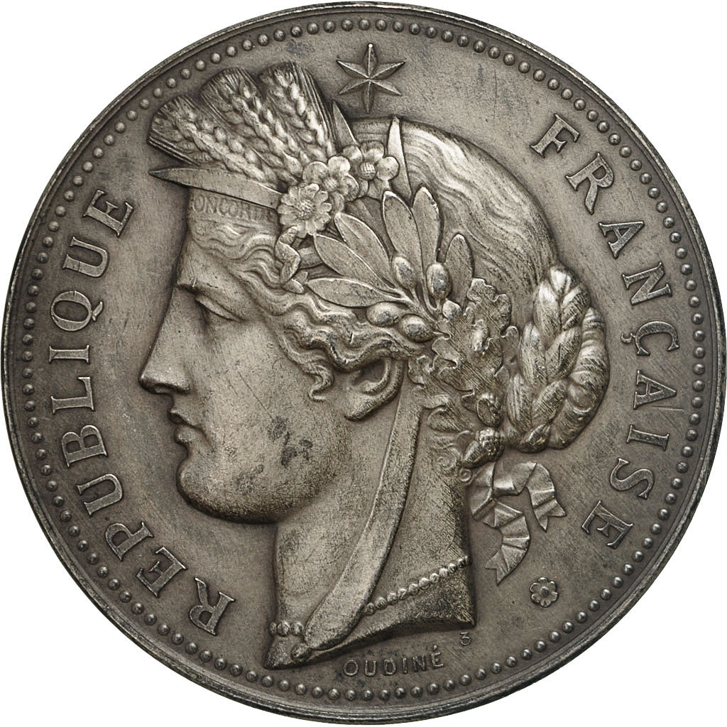 France, Medal, Médaille agricole, Oudiné, AU(55-58), Silver