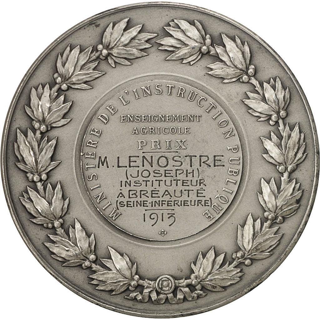 France, Medal, Médaille agricole, Oudiné, AU(55-58), Silver
