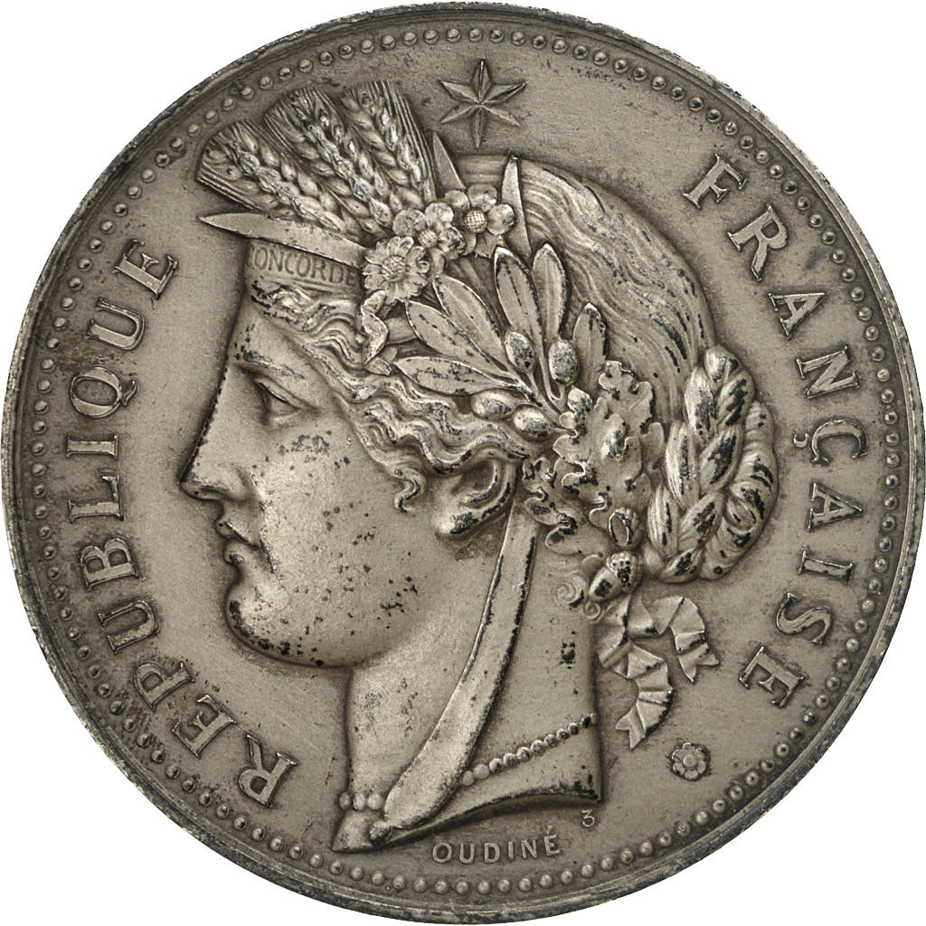 France, Medal, Médaille agricole, Oudiné, AU(50-53), Silver