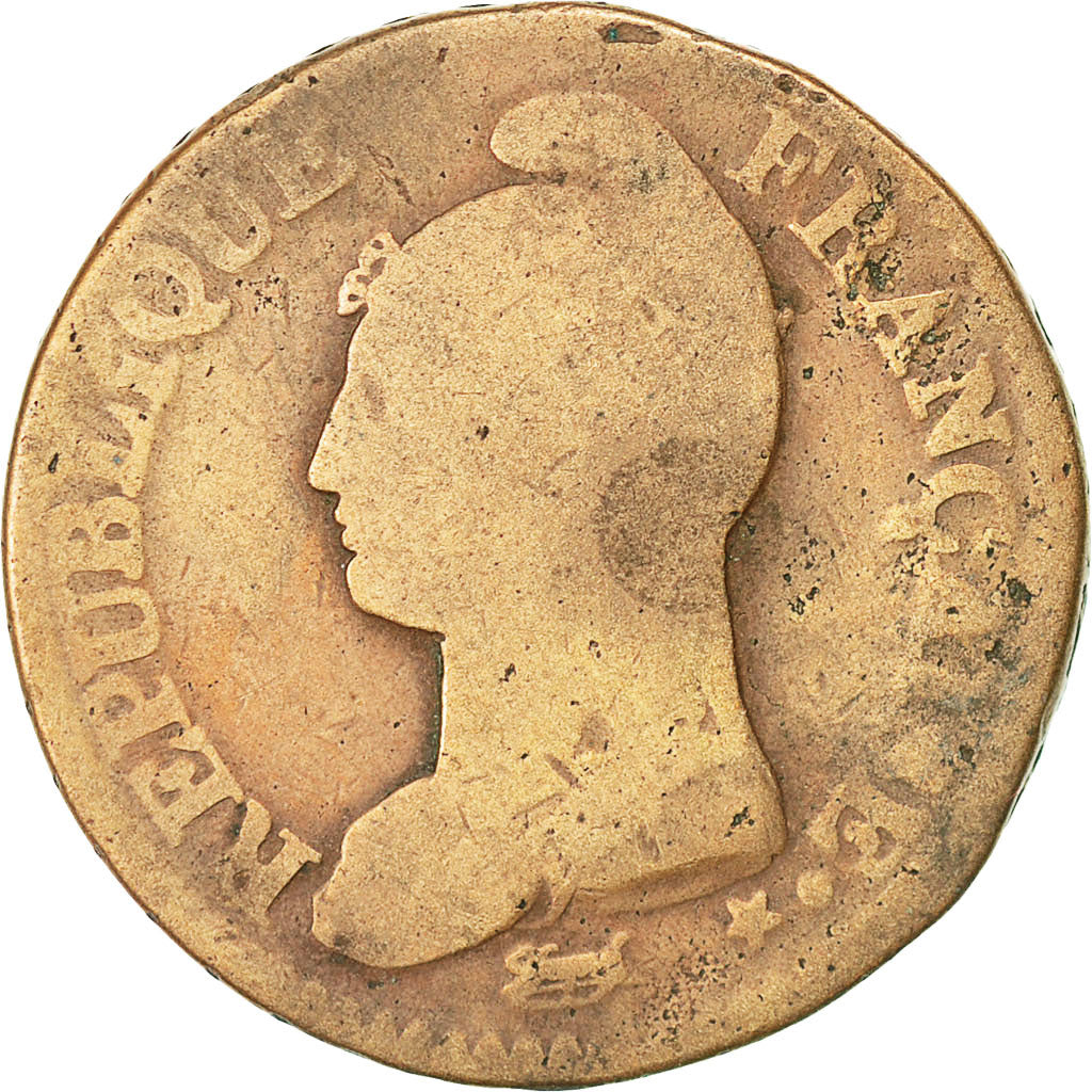 Coin, France, Dupré, Decime, 1799, Limoges, VG(8-10), Bronze, KM:644.7