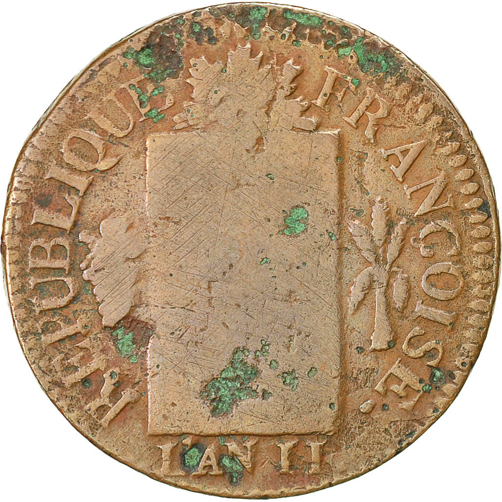 Convention, Sol aux balances françoise, 1793 BB, Strasbourg, Gadoury 19