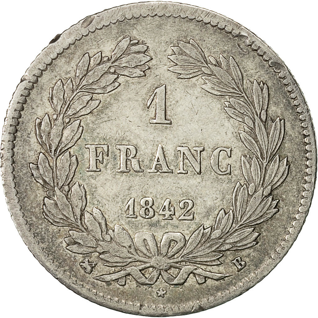 Coin, France, Louis-Philippe, Franc, 1842, Rouen, EF(40-45), Silver, KM:748.2