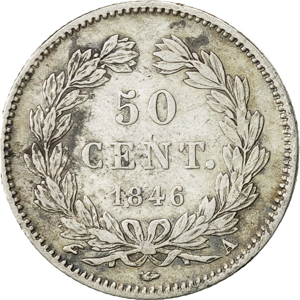 Coin, France, Louis-Philippe, 50 Centimes, 1846, Paris, VF(30-35), Silver