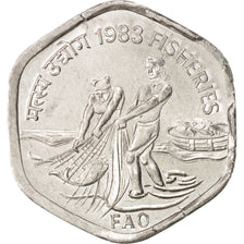 INDIA-REPÚBLICA, 20 Paise, 1983, Aluminio, KM:46