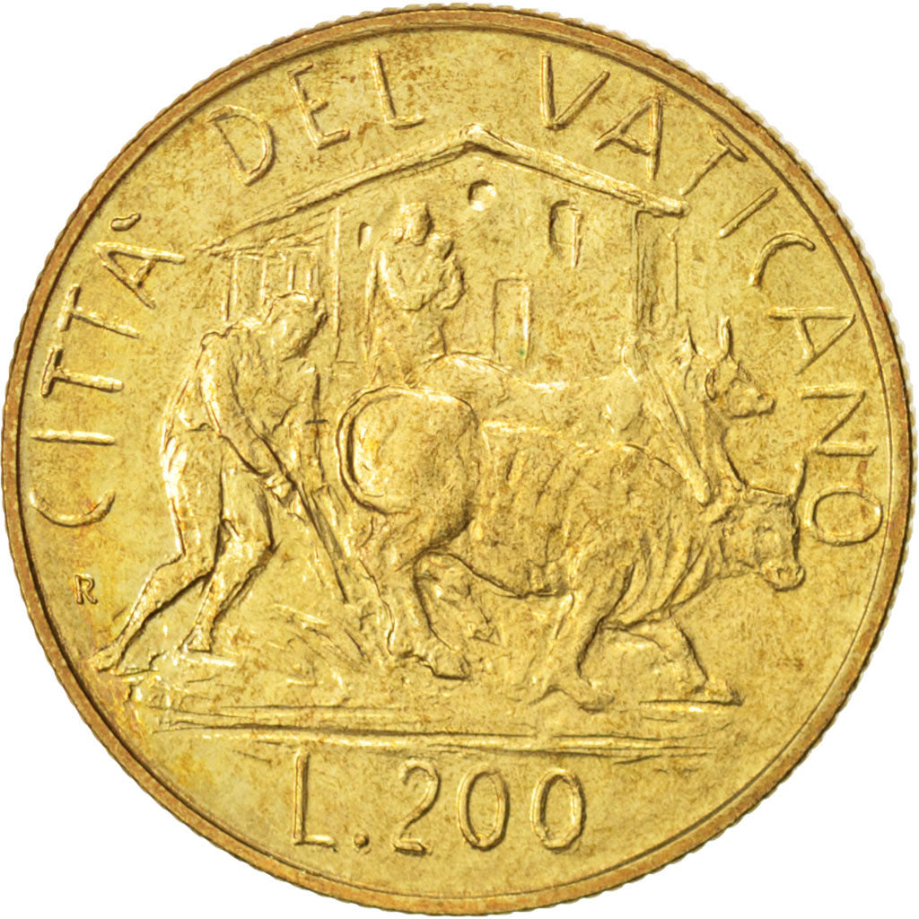 Coin, VATICAN CITY, John Paul II, 200 Lire, 1982, MS(65-70), Aluminum-Bronze
