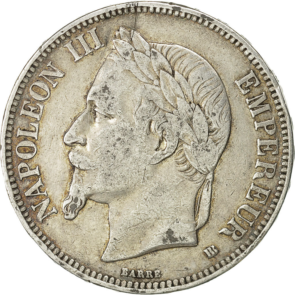 Coin, France, Napoléon III, 5 Francs, 1869, Strasbourg, VF(30-35), Silver