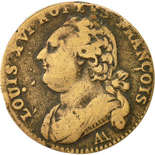 Moneda, Francia, Louis XVI, 12 deniers françois, 12 Deniers, 1791, Metz, BC+
