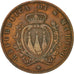 Moneta, San Marino, 5 Centesimi, 1864, Milan, EF(40-45), Miedź, KM:1