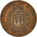Coin, San Marino, 5 Centesimi, 1864, Milan, EF(40-45), Copper, KM:1