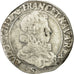 Monnaie, Louis XIII, 1/2 Franc, tête nue au col fraisé, 1615, Troyes, Gad. 39