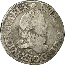 Coin, France, Louis XIII, 1/2 Franc, grosse tête laurée au col fraisé, 1/2