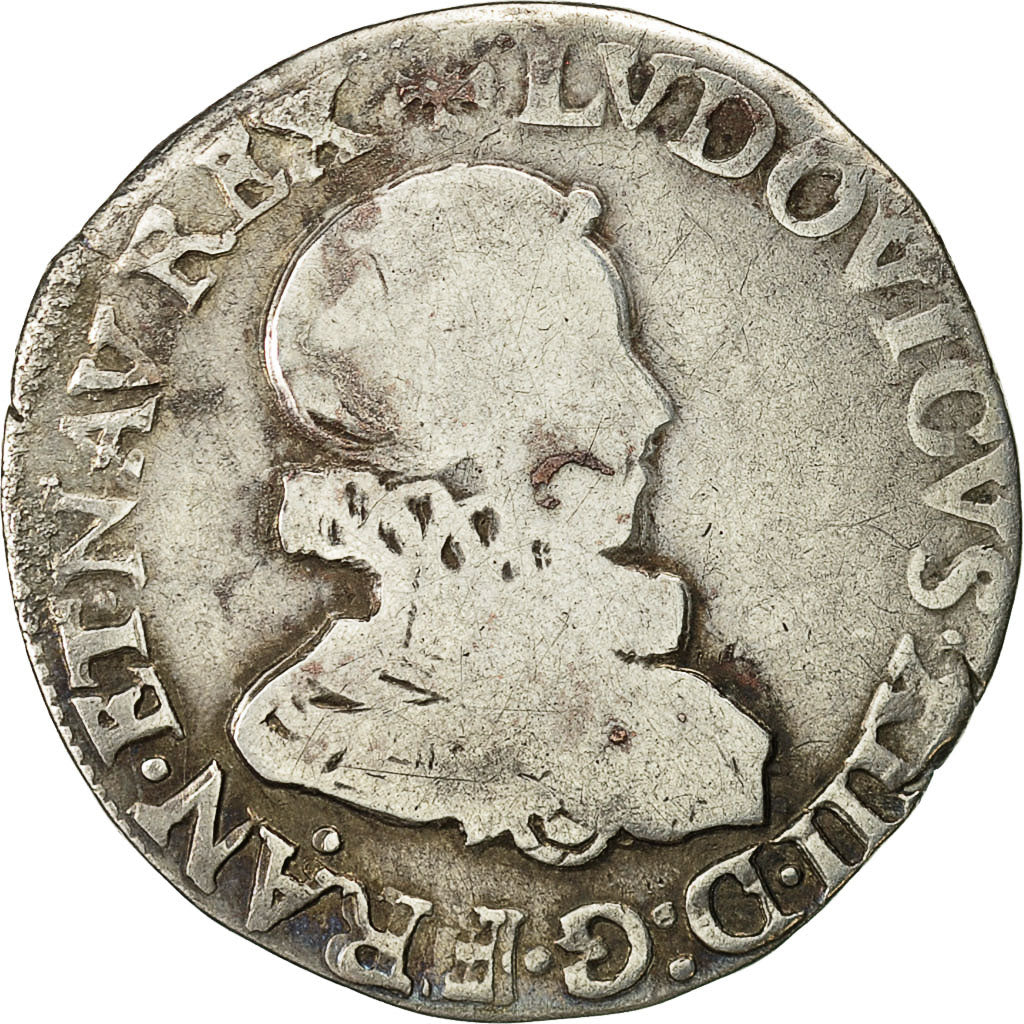 Monnaie, France, Louis XIII, 1/2 Franc, tête nue au col fraisé, 1/2 Franc
