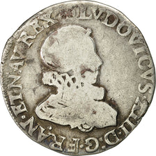 Monnaie, France, Louis XIII, 1/2 Franc, tête nue au col fraisé, 1/2 Franc