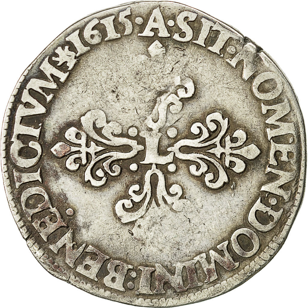 Monnaie, France, Louis XIII, 1/2 Franc, tête nue au col fraisé, 1/2 Franc