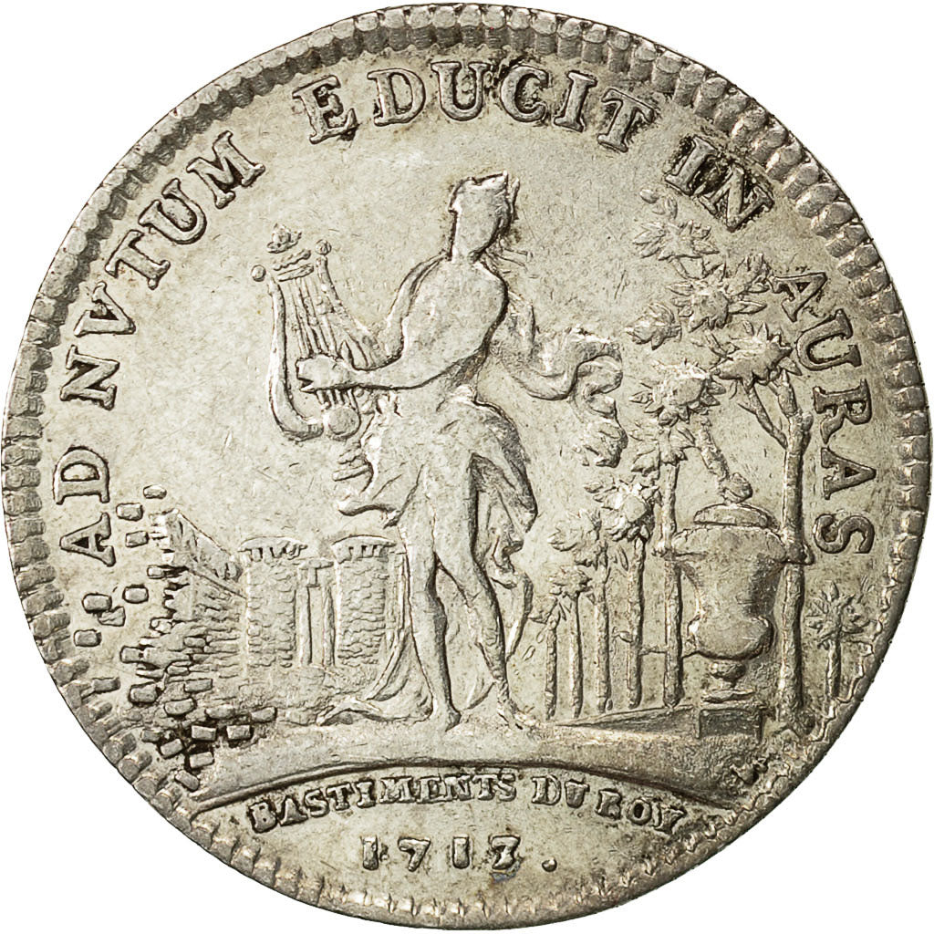 France, Jeton, Louis XIV, Bâtiments du roi, 1713, TTB+, Argent, Feuardent:3077