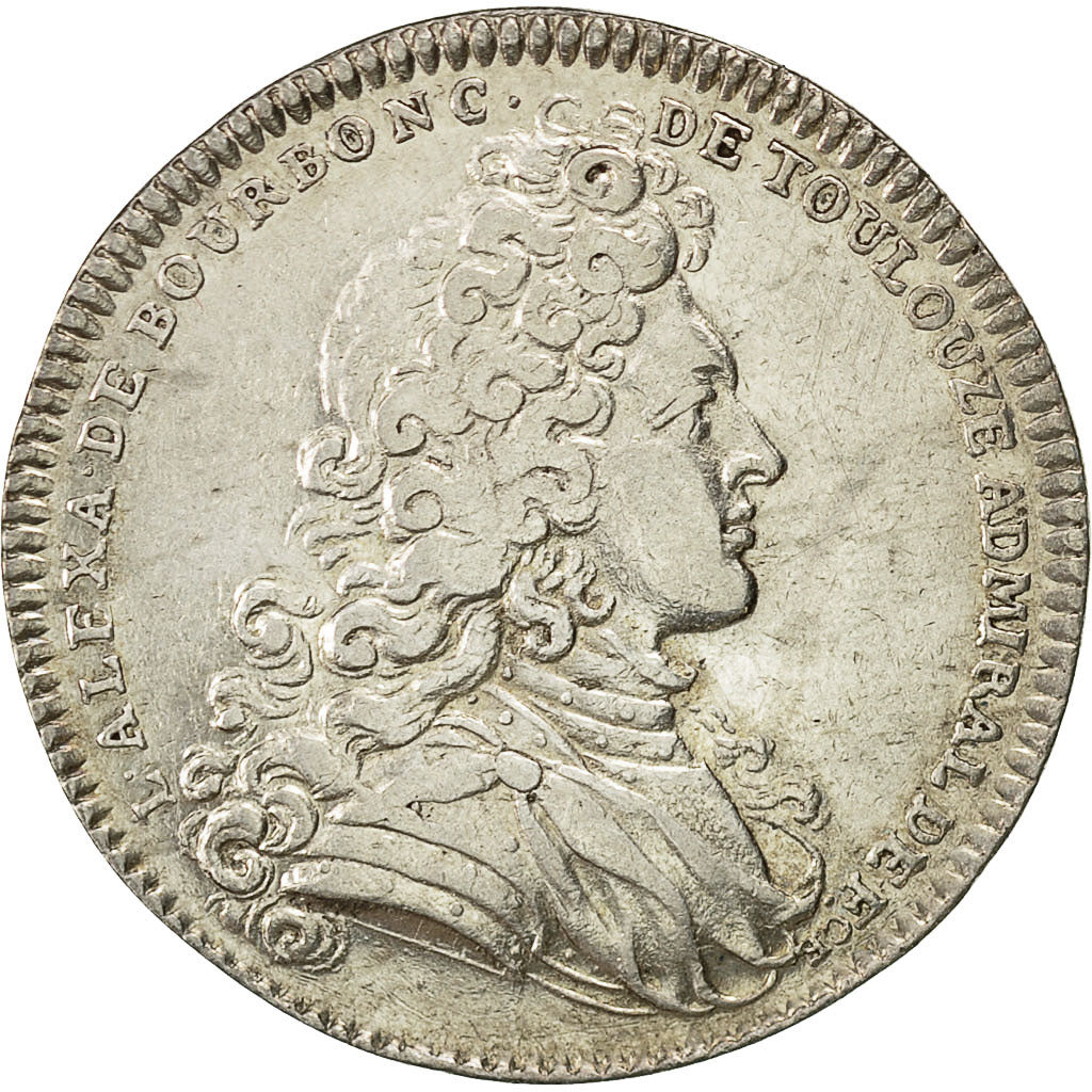 France, Token, Marine, Louis-Alexandre de Bourbon, 1714, AU(50-53), Silver