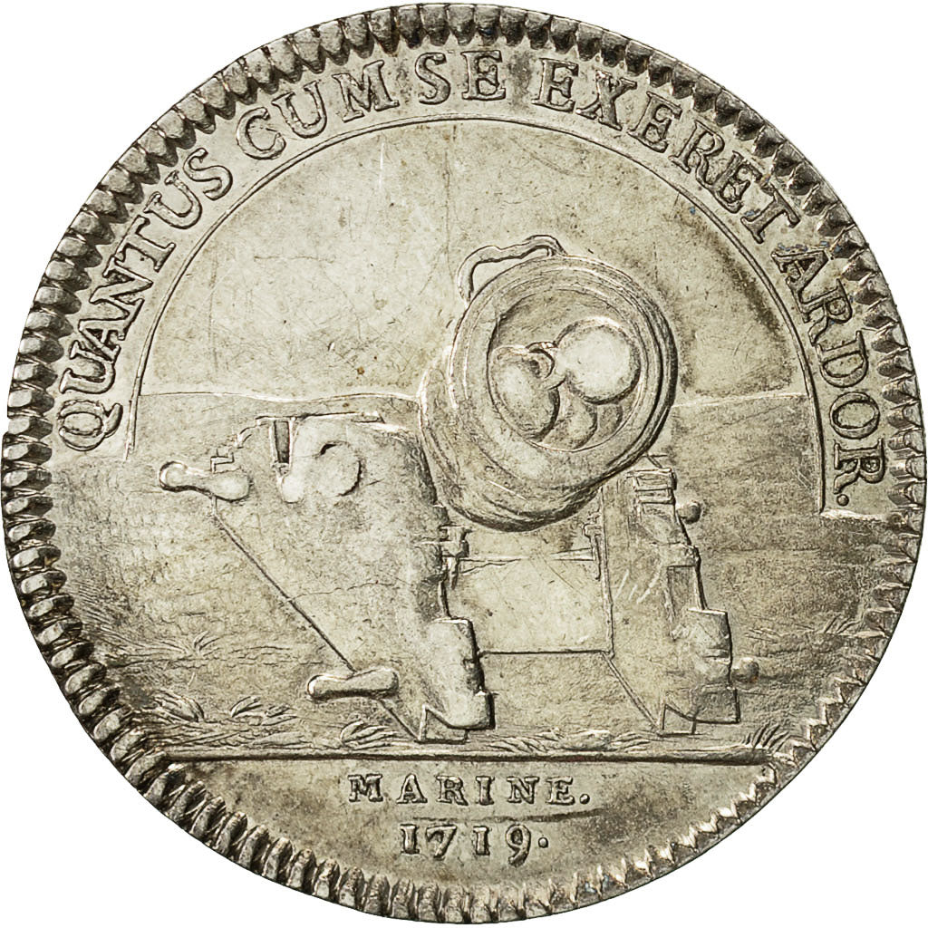 France, Token, Marine, Louis-Alexandre de Bourbon, 1719, EF(40-45), Silver