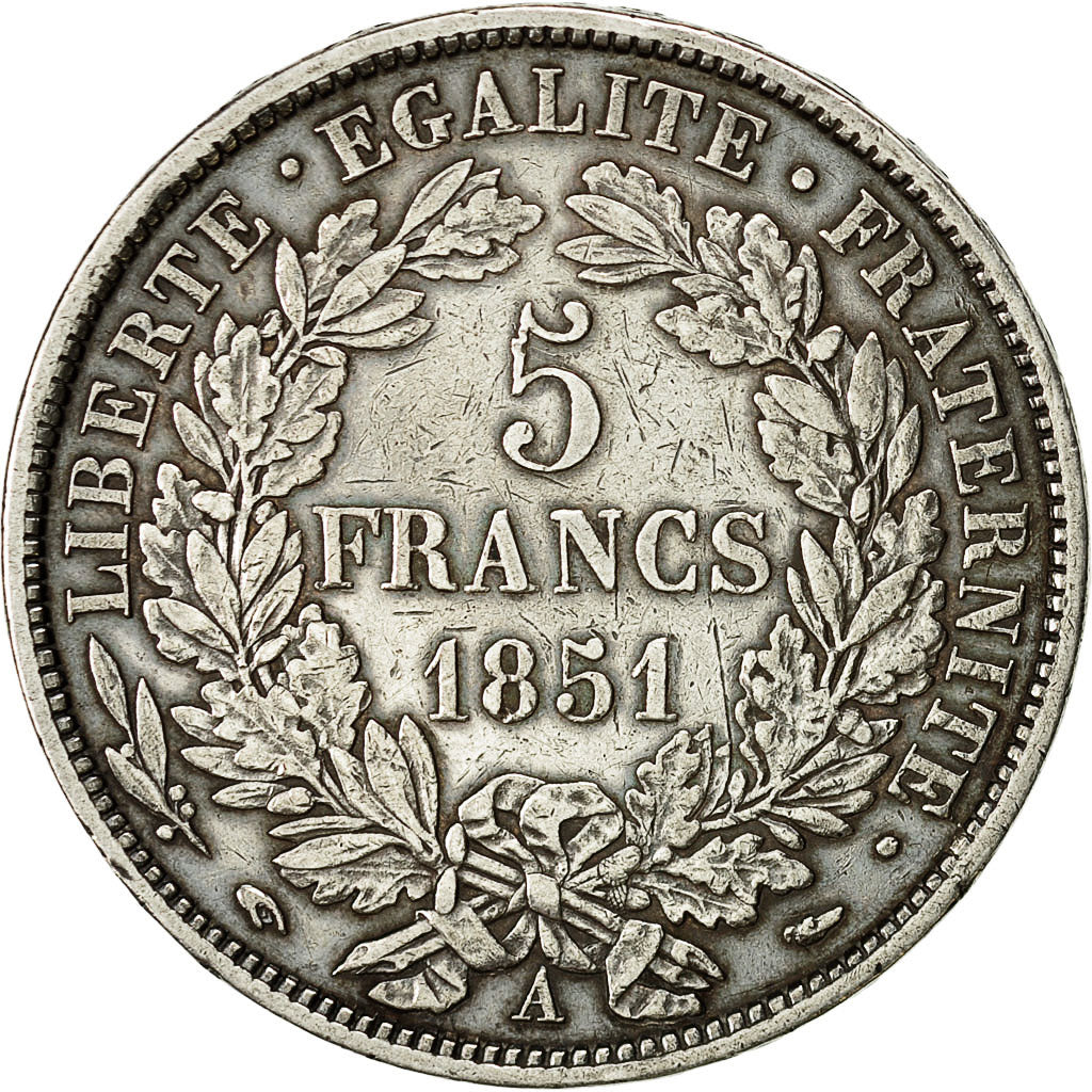Coin, France, Cérès, 5 Francs, 1851, Paris, AU(50-53), Silver, KM:761.1