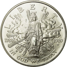 United States, Dollar, Congress Bicentennial, 1989, MS(65-70), Silver, KM:225