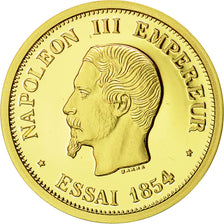 Francia, Medal, Réplique Essai 50 Francs Napoléon III, History, FDC, Oro