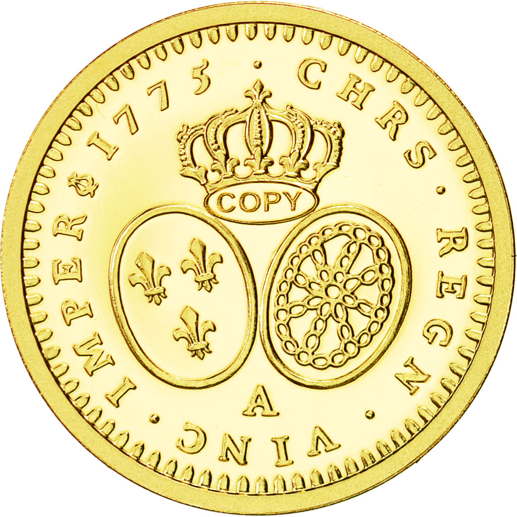 Francia, Medal, Réplique Demi-Louis aux lunettes, History, FDC, Oro
