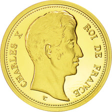 France, Medal, Réplique 100 Francs Charles X, History, FDC, Or