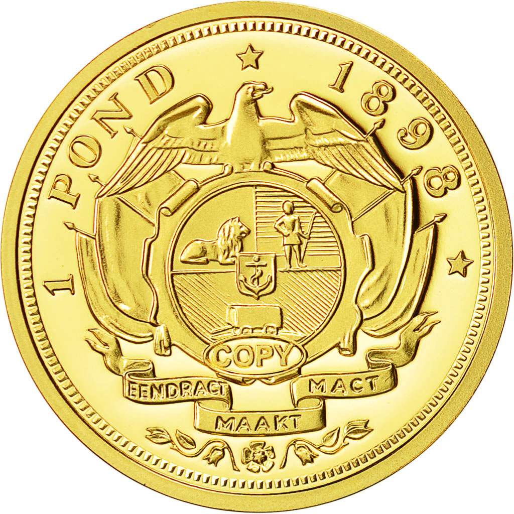 France, Medal, Réplique 1 Livre Afrique du Sud, History, MS(65-70), Gold