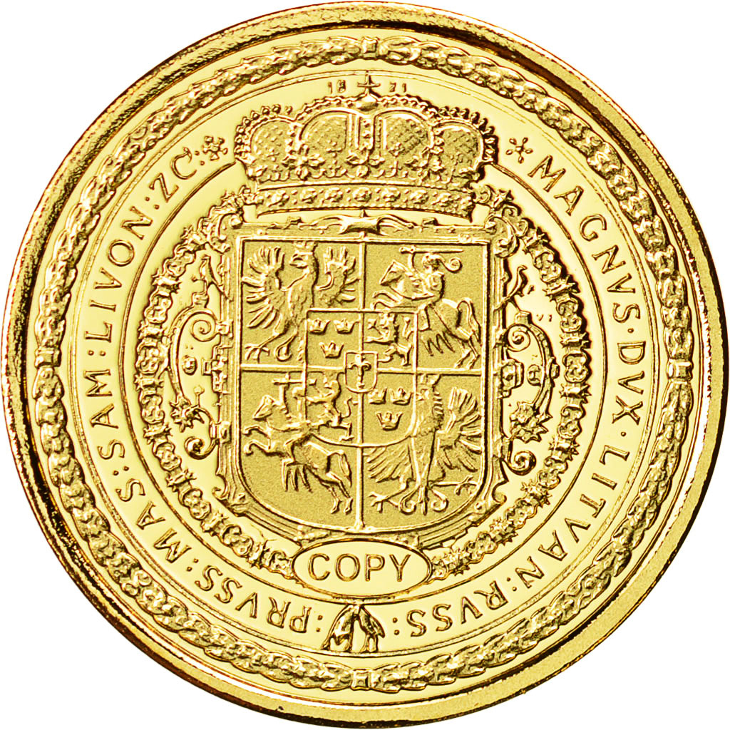 France, Medal, Réplique 100 Ducats Pologne, History, MS(65-70), Gold