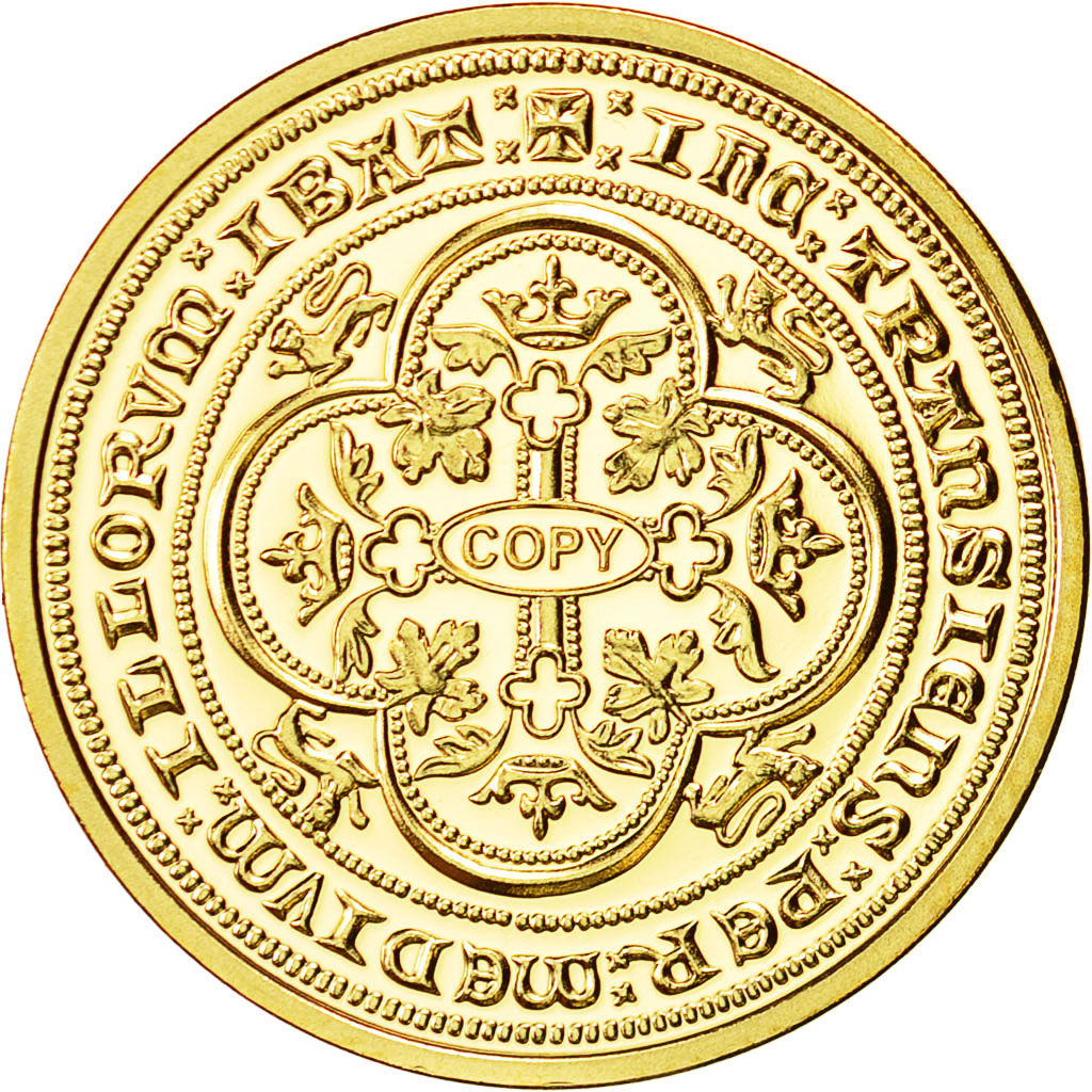 France, Medal, Réplique Double Léopard Angleterre, History, MS(65-70), Gold