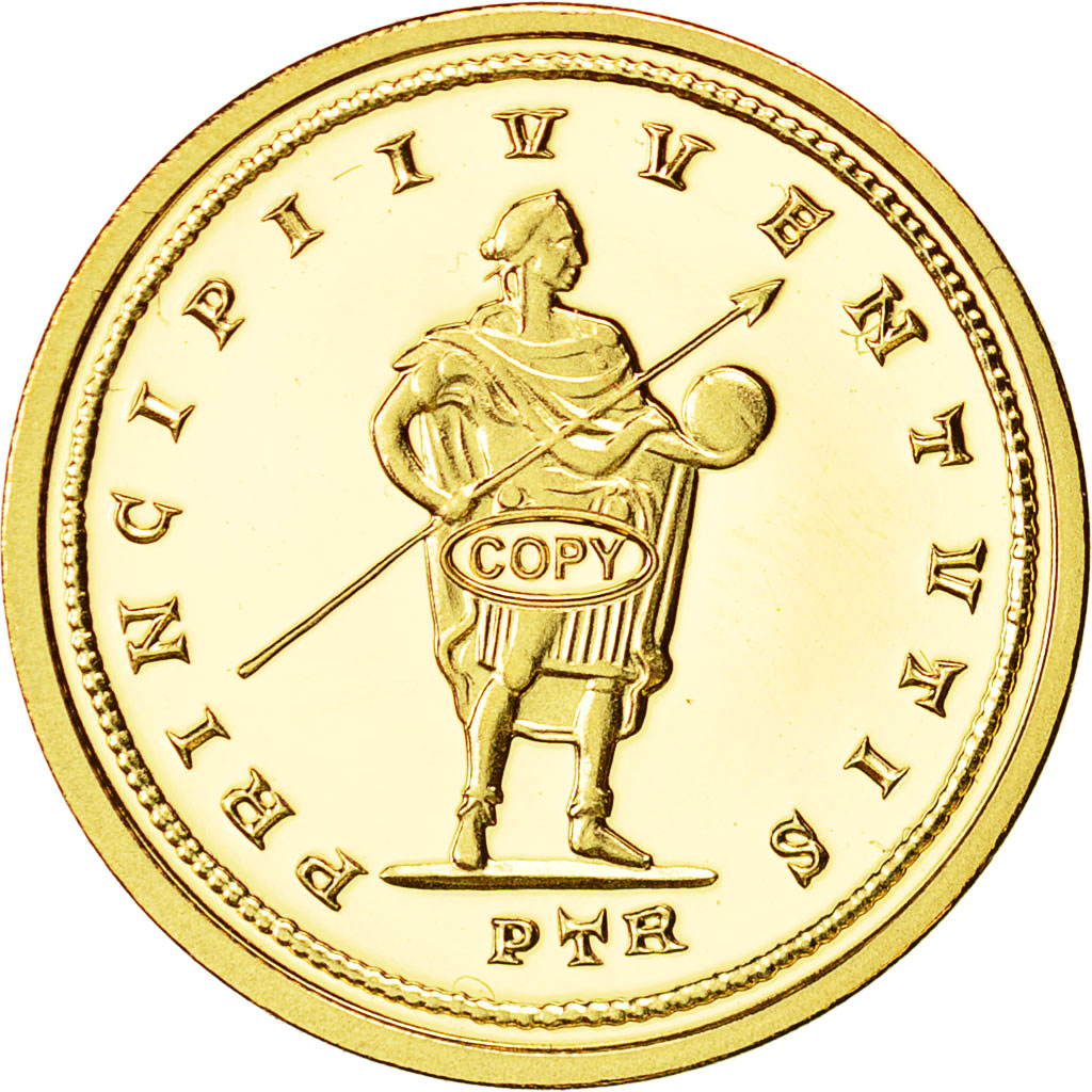 France, Medal, Réplique Solidus de Trèves, History, MS(65-70), Gold