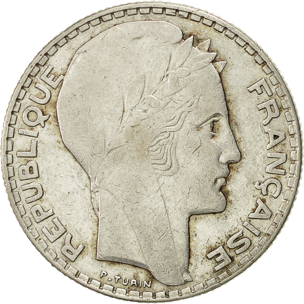 Coin, France, Turin, 10 Francs, 1937, Paris, EF(40-45), Silver, KM:878