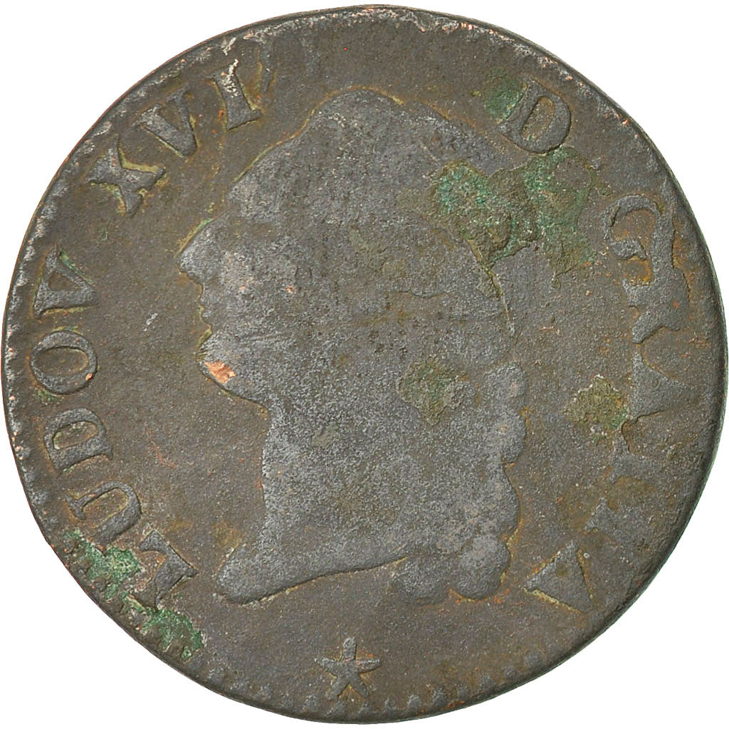 Monnaie, France, Louis XVI, Sol ou sou, Sol, 1786, Lille, B, Cuivre, KM:578.16