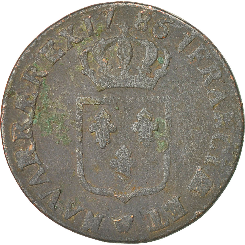Monnaie, France, Louis XVI, Sol ou sou, Sol, 1786, Lille, B, Cuivre, KM:578.16