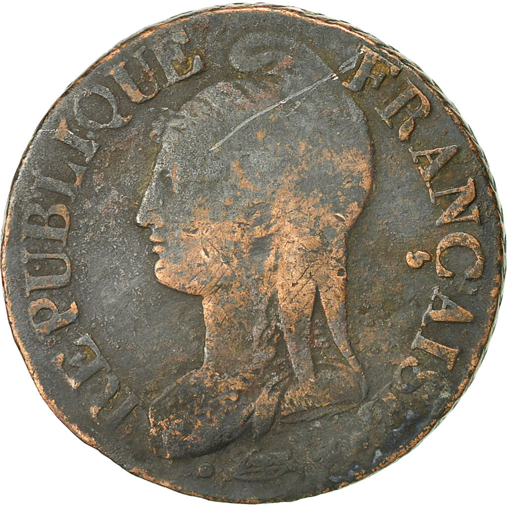 Coin, France, Dupré, 5 Centimes, 1796, Paris, VF(20-25), Bronze, KM:640.1