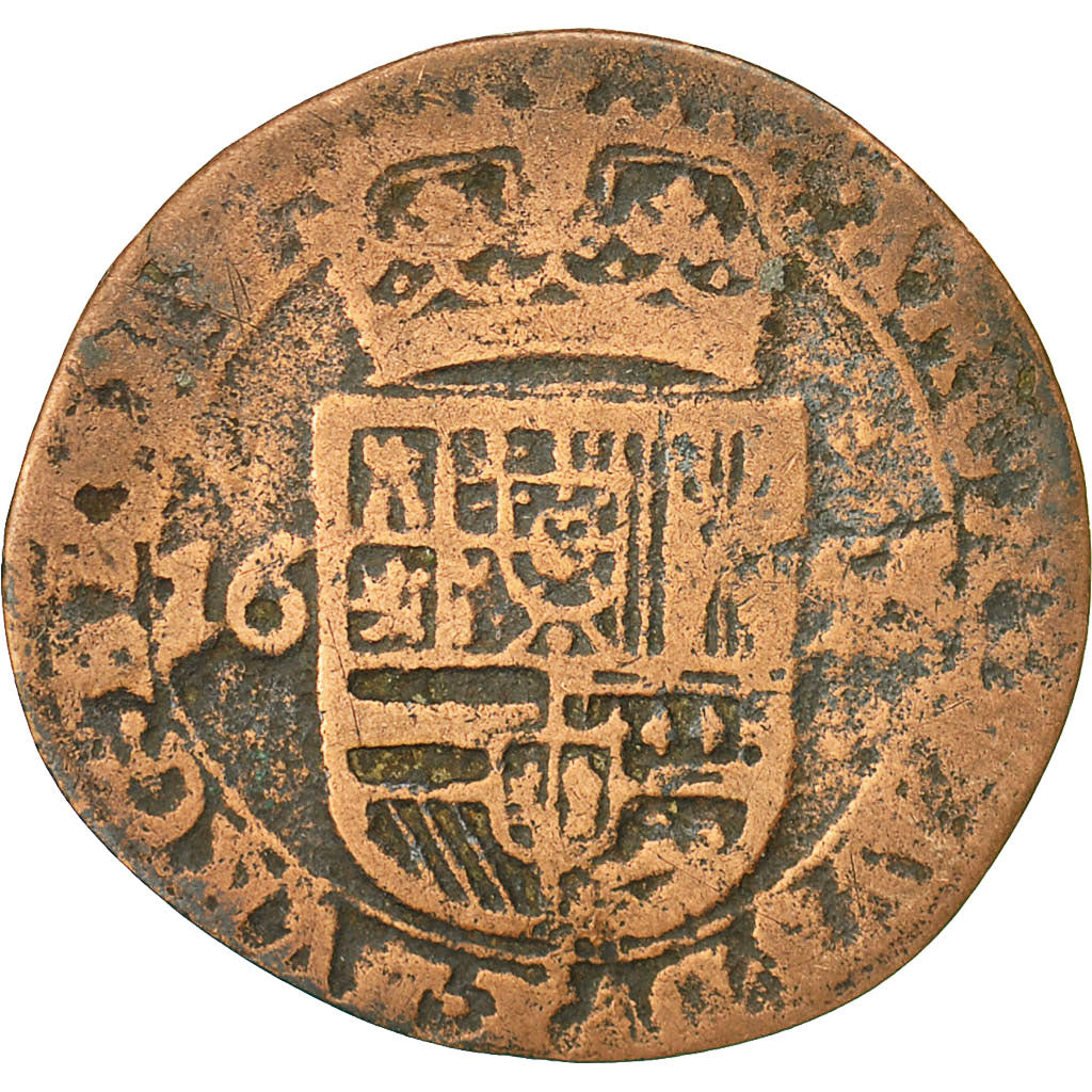 Coin, Spanish Netherlands, BRABANT, Liard, 12 Mites, 1655, Brabant, VF(20-25)